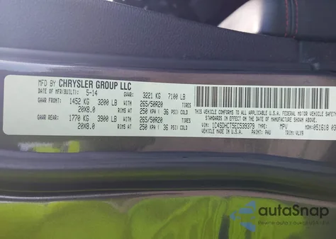 2014 Dodge Durango R/T from USA, damaged, VIN 1C4SDHCT5EC539379